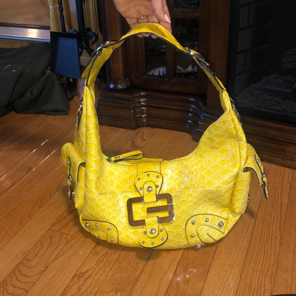 Guess yellow purse